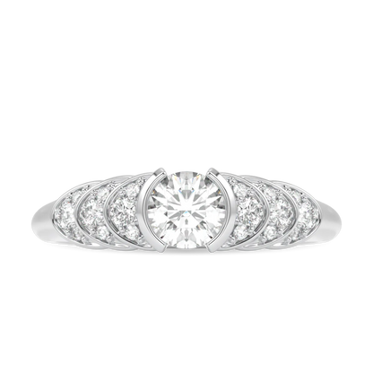 Handcrafted 0.30cts Diamond and Platinum engagement ring by Blacklock, Cove collection — side view