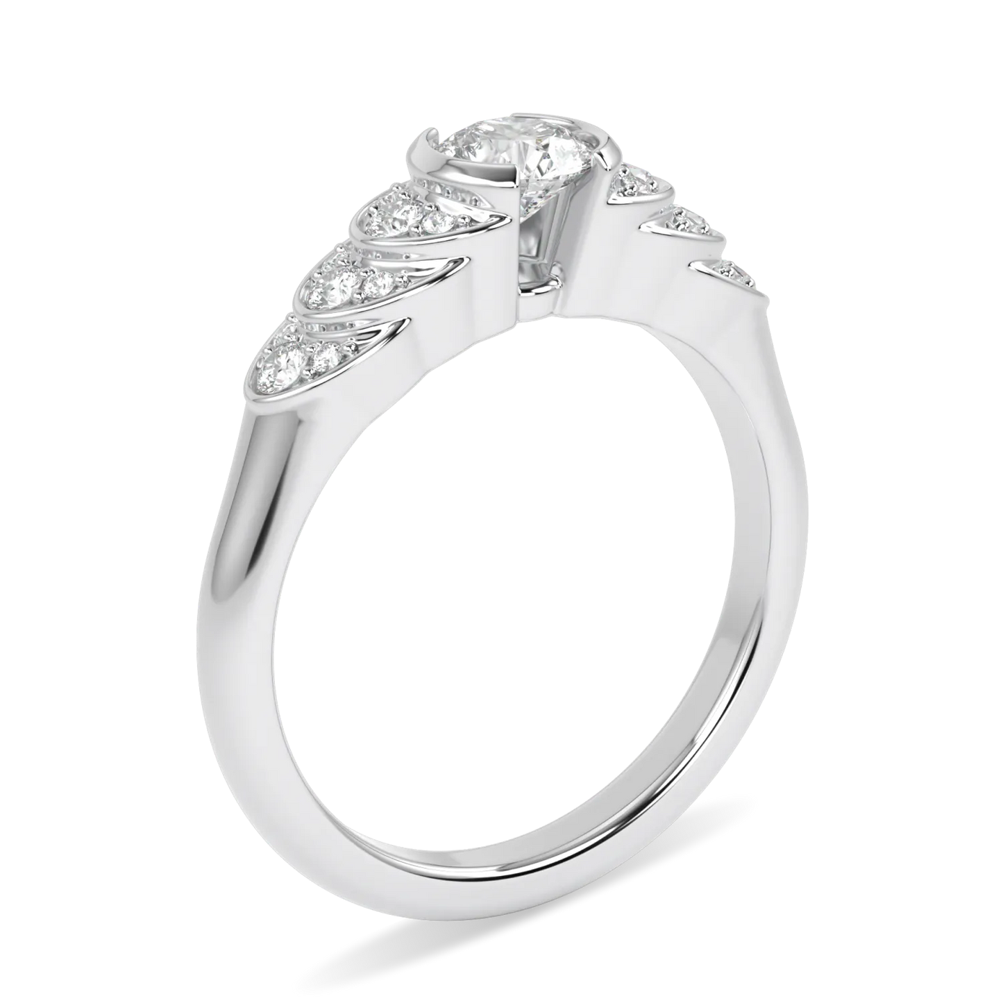 Platinum Round Brilliant Cut Diamond Engagement Ring 0.30cts by Blacklock Jewellery, Cove collection — detail view
