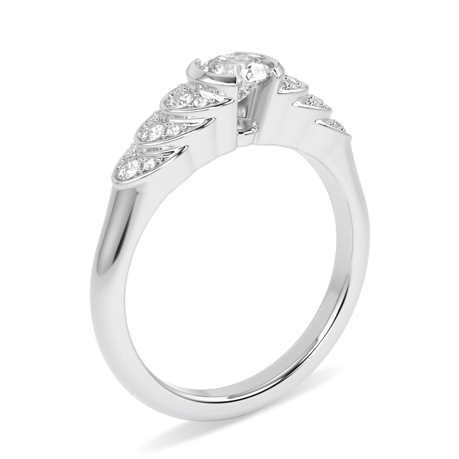Platinum Round Brilliant Cut Diamond Engagement Ring 0.30cts by Blacklock Jewellery, Cove collection — detail view