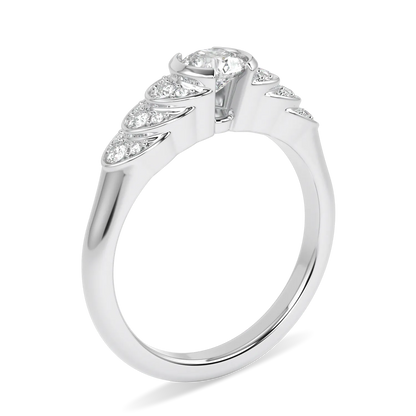 Platinum Round Brilliant Cut Diamond Engagement Ring 0.30cts by Blacklock Jewellery, Cove collection — detail view