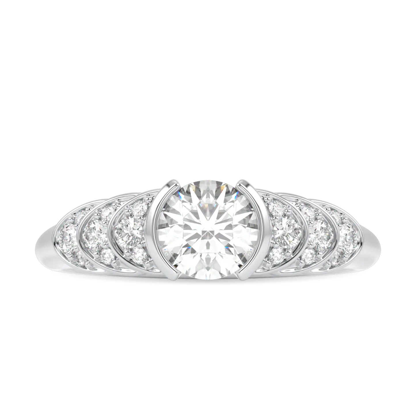 Cove collection 0.50cts diamond engagement ring set in Platinum, Blacklock Jewellery — side view