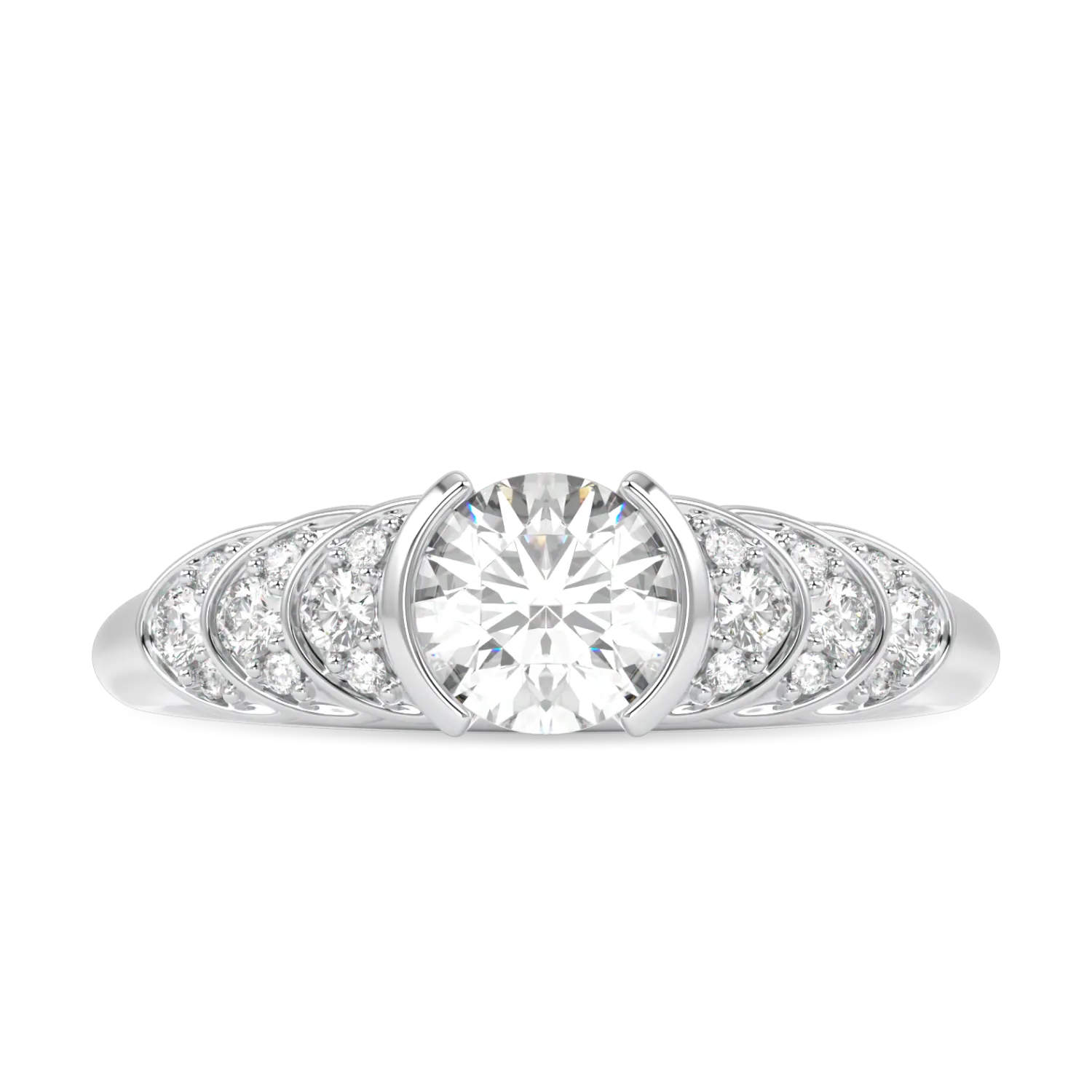 Cove collection 0.50cts diamond engagement ring set in Platinum, Blacklock Jewellery — side view