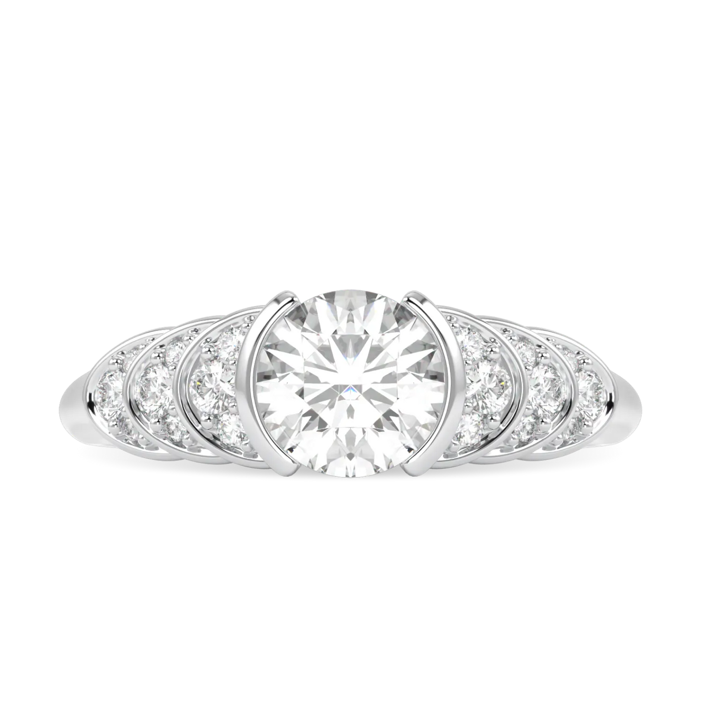 Platinum 0.70cts Diamond engagement ring from Blacklock's Cove collection — side view