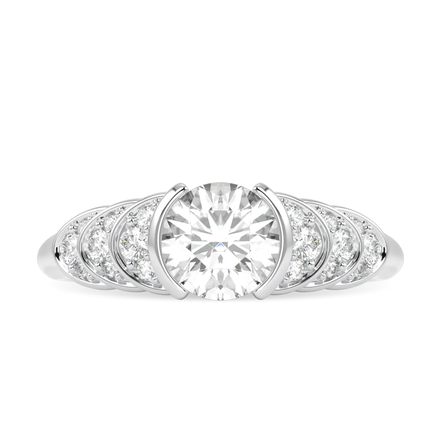 Platinum 0.70cts Diamond engagement ring from Blacklock's Cove collection — side view