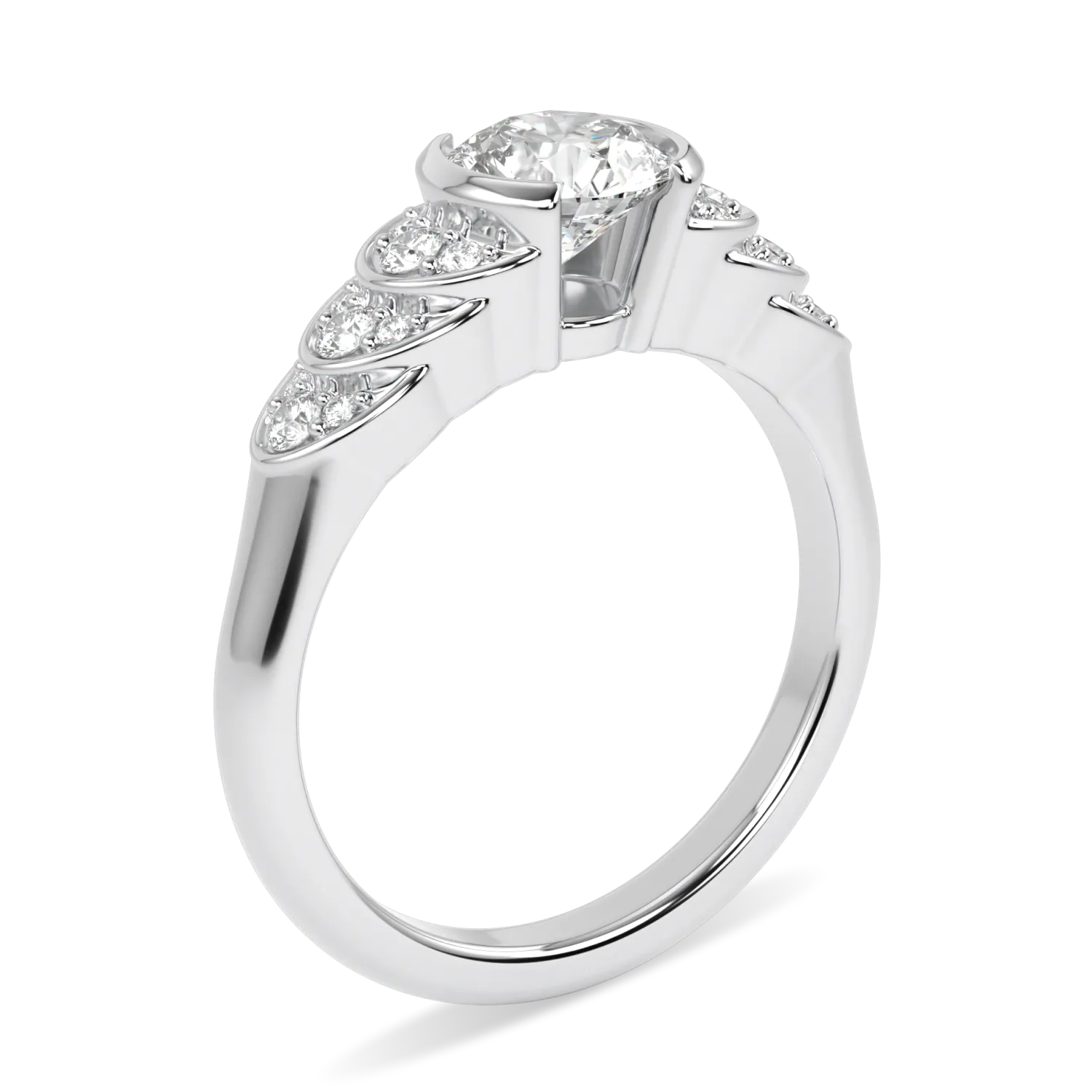 Cove collection 0.70cts diamond engagement ring set in Platinum, Blacklock Jewellery — detail view
