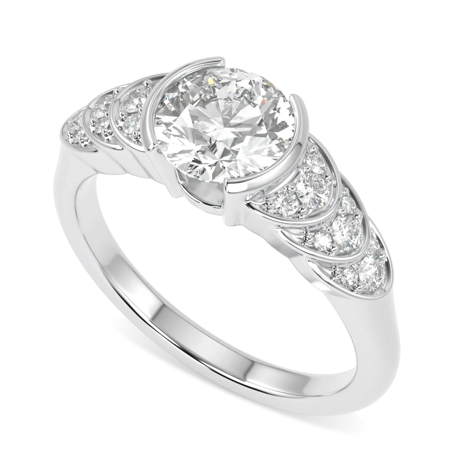 Platinum 1.00cts round brilliant cut Diamond engagement ring from Blacklock's Cove collection