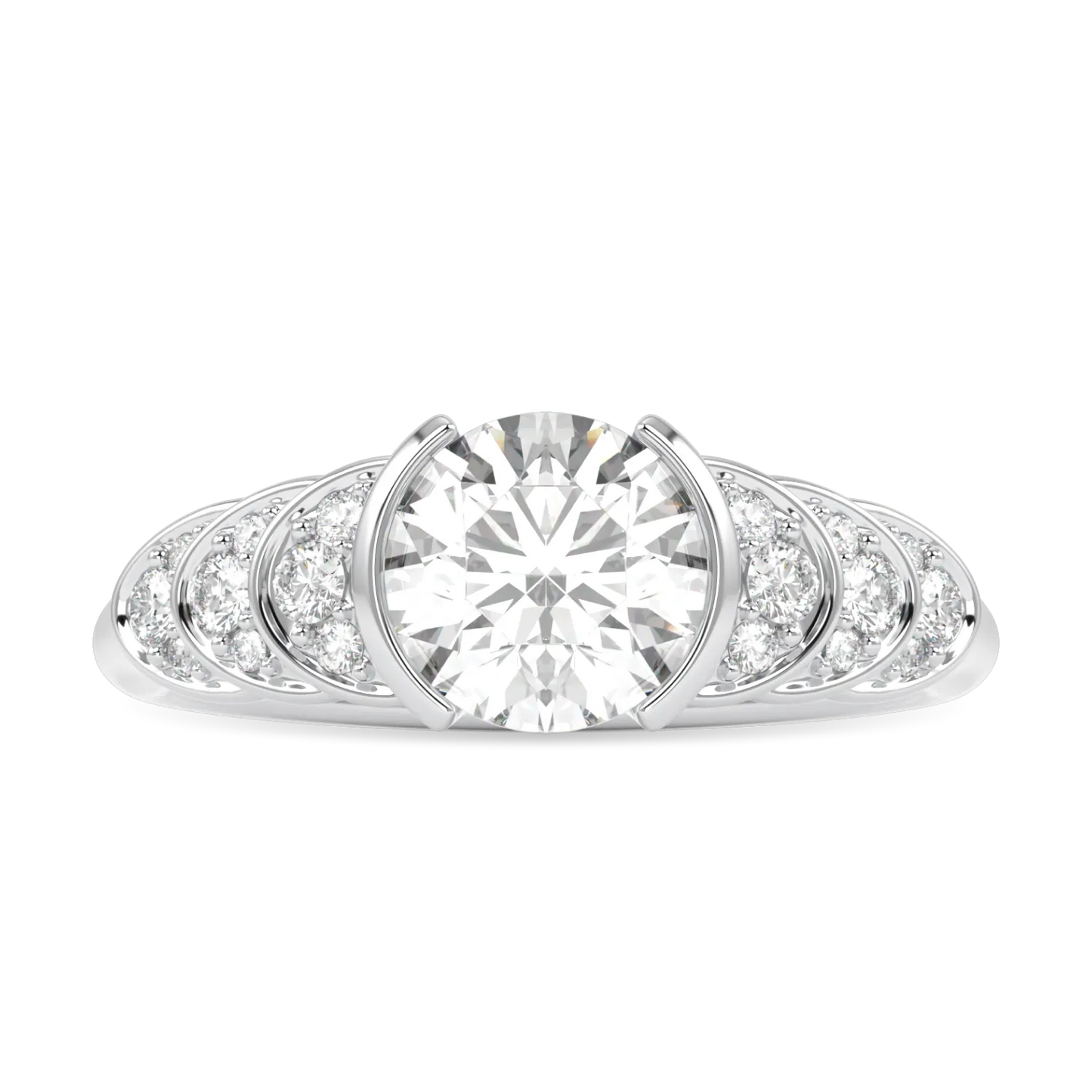Cove collection 1.00cts diamond engagement ring set in Platinum, Blacklock Jewellery — side view