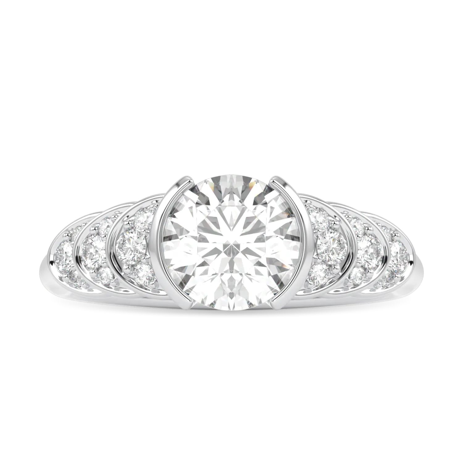 Cove collection 1.00cts diamond engagement ring set in Platinum, Blacklock Jewellery — side view