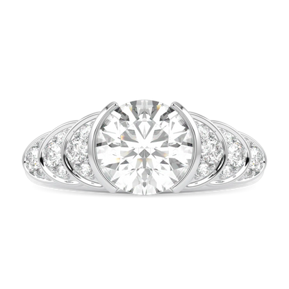 Cove Platinum Round Brilliant Cut Diamond Engagement Ring 1.50cts by Blacklock Jewellery, Cove collection — side view