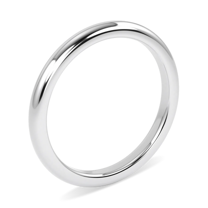 Cove collection 2mm wedding band set in Platinum, Blacklock Jewellery — side view