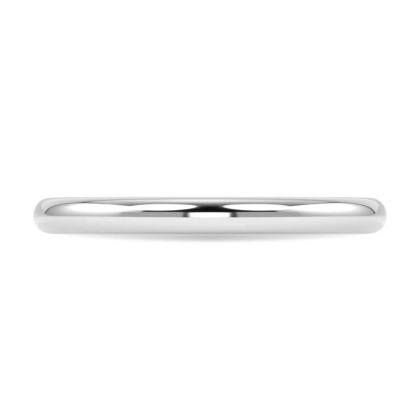 Handcrafted Platinum 2mm wedding band by Blacklock, Cove collection — detail view