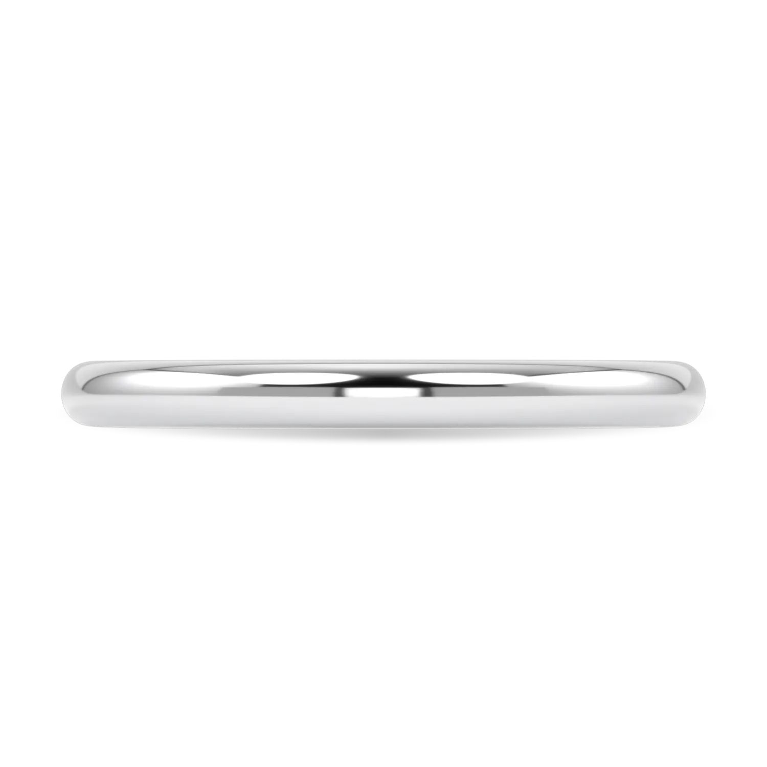 Handcrafted Platinum 2mm wedding band by Blacklock, Cove collection — detail view