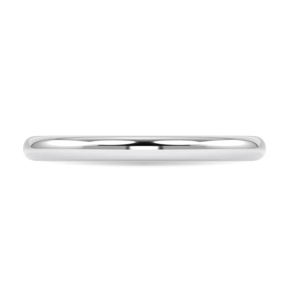 Handcrafted Platinum 2mm wedding band by Blacklock, Cove collection — detail view