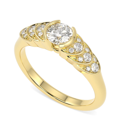 18ct Yellow Gold Round Brilliant Cut Diamond Engagement Ring 0.30cts by Blacklock Jewellery, Cove collection