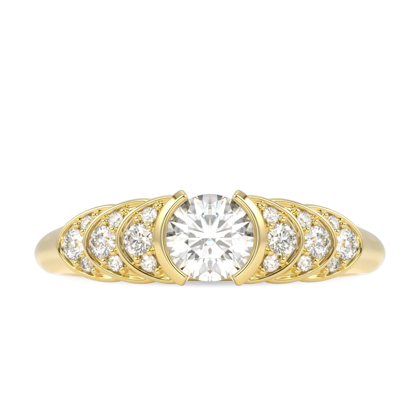 Blacklock 0.30cts Cove engagement ring in 18ct Yellow Gold with Diamond — side view