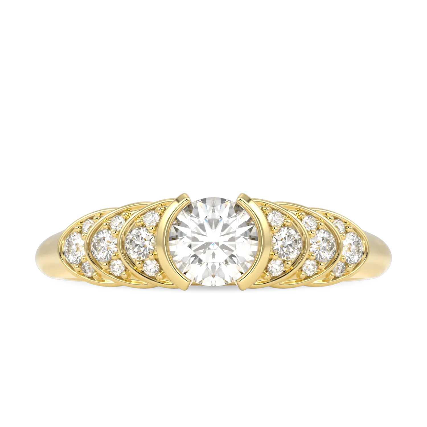 Blacklock 0.30cts Cove engagement ring in 18ct Yellow Gold with Diamond — side view