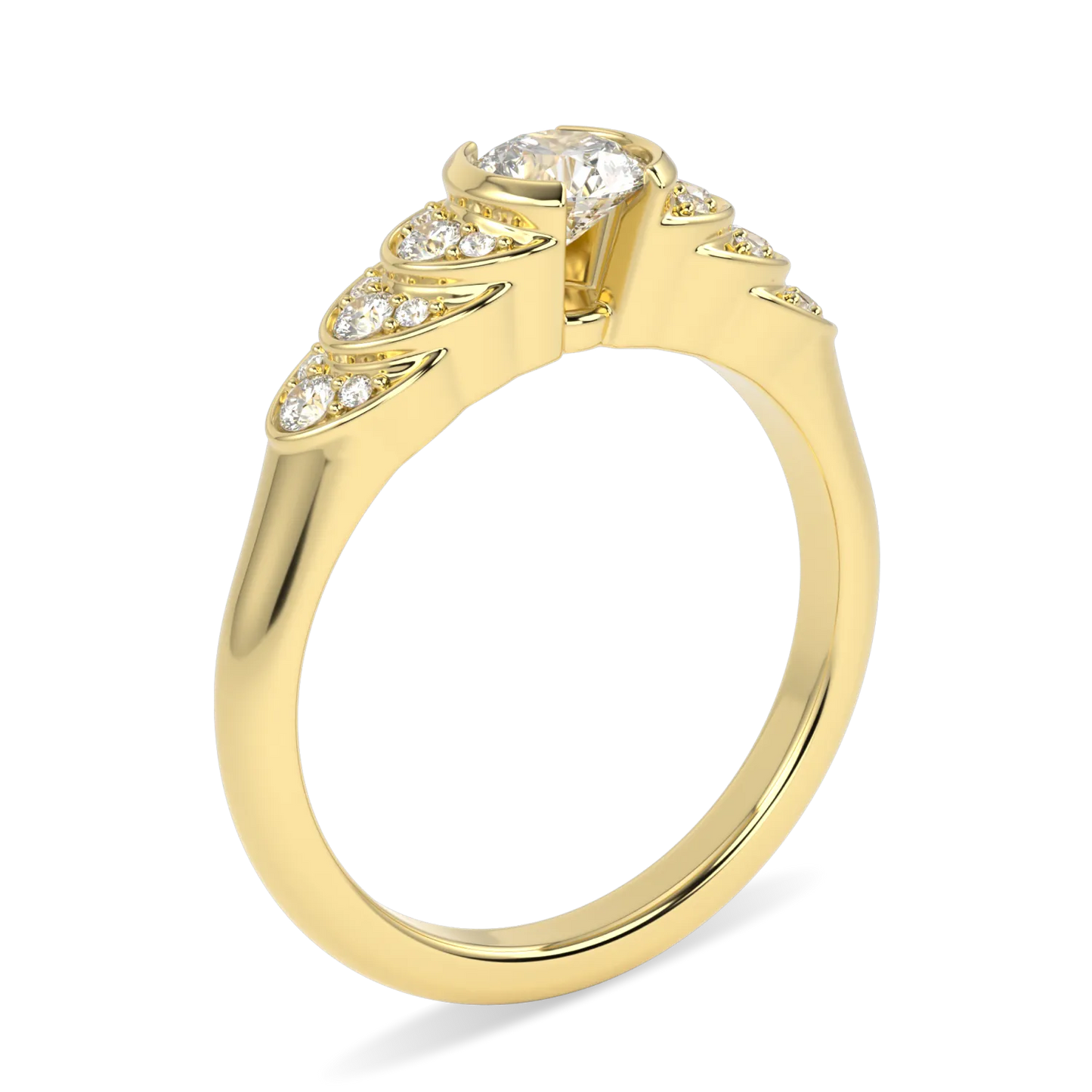 18ct Yellow Gold Diamond engagement ring from Blacklock's Cove collection — detail view