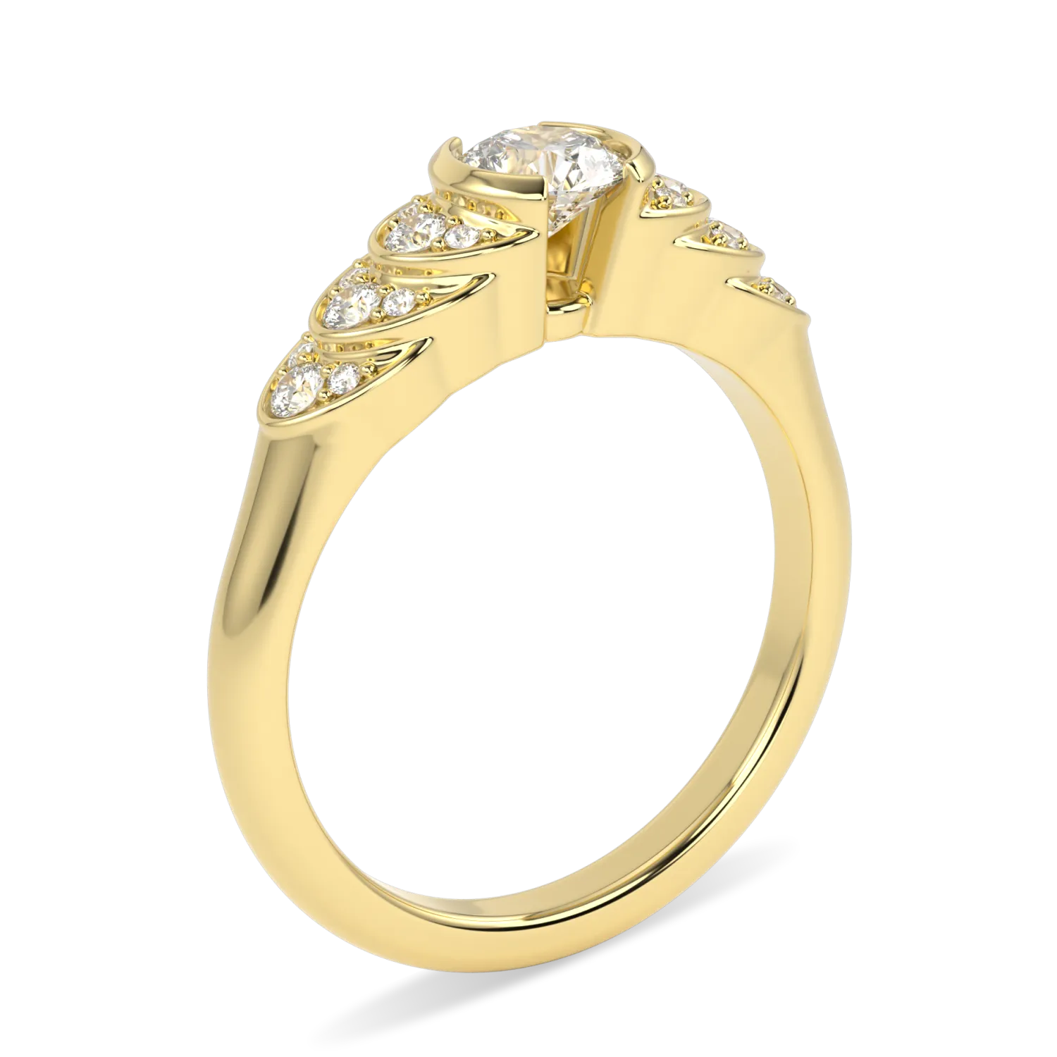 18ct Yellow Gold Diamond engagement ring from Blacklock's Cove collection — detail view