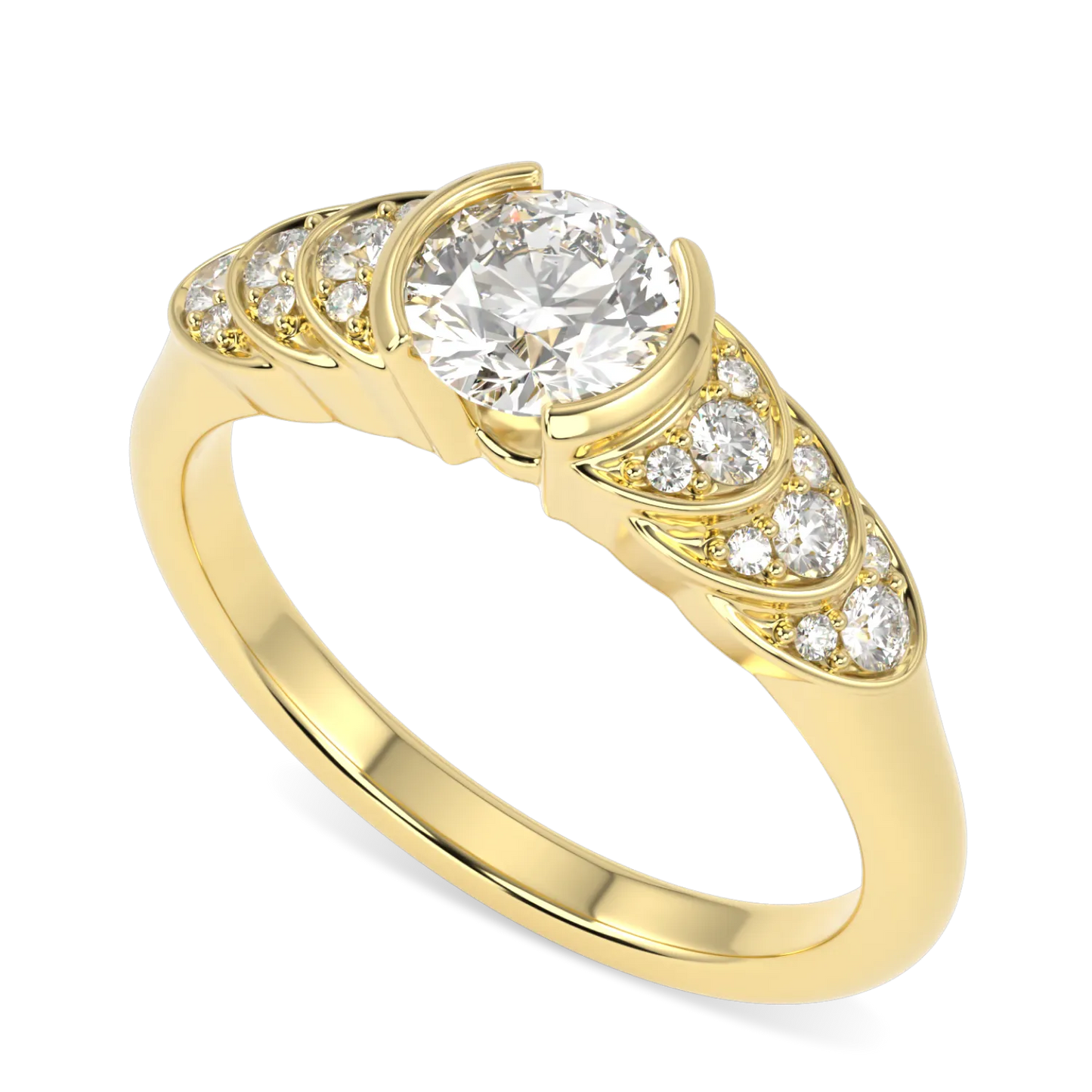 Handcrafted 18ct Yellow Gold 0.50cts diamond engagement ring by Blacklock, Cove collection