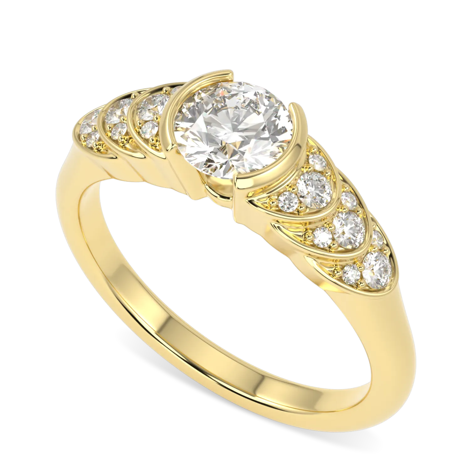Handcrafted 18ct Yellow Gold 0.50cts diamond engagement ring by Blacklock, Cove collection