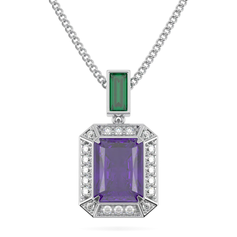 Empower Amethyst Diamond Drop Pendant