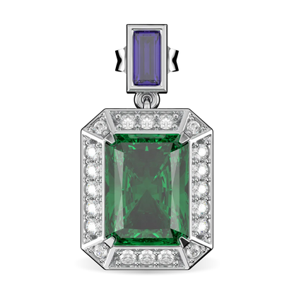 Blacklock Empower Emerald Sapphire Deiamond drop earrings in 18ct White Gold — straight on view