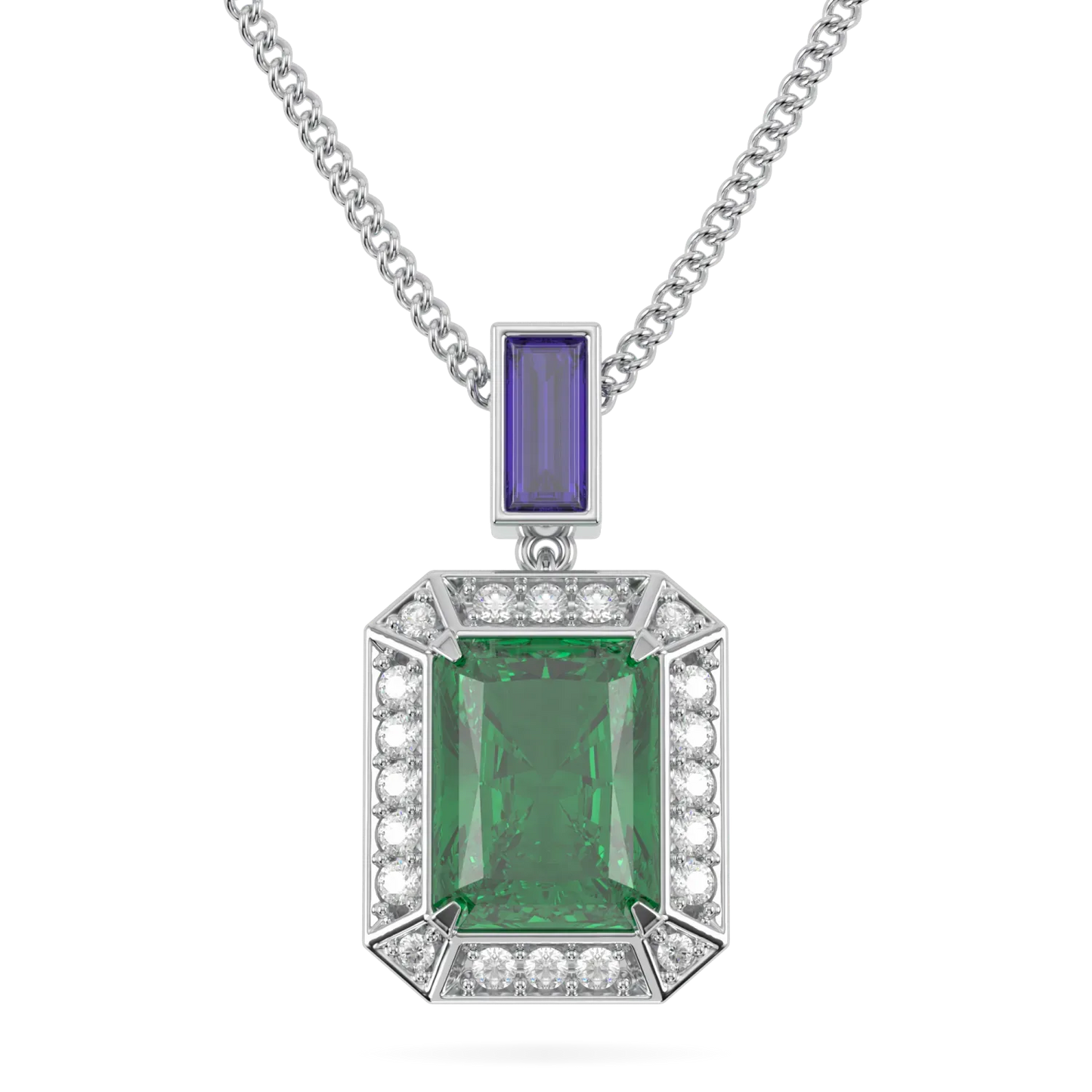 Blacklock Empower Emerald and Diamond pendant in 18ct White Gold