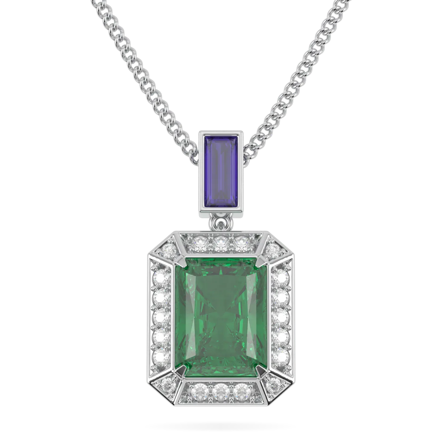 Blacklock Empower Emerald and Diamond pendant in 18ct White Gold