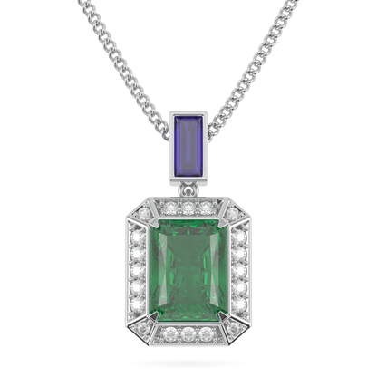 Blacklock Empower Emerald and Diamond pendant in 18ct White Gold