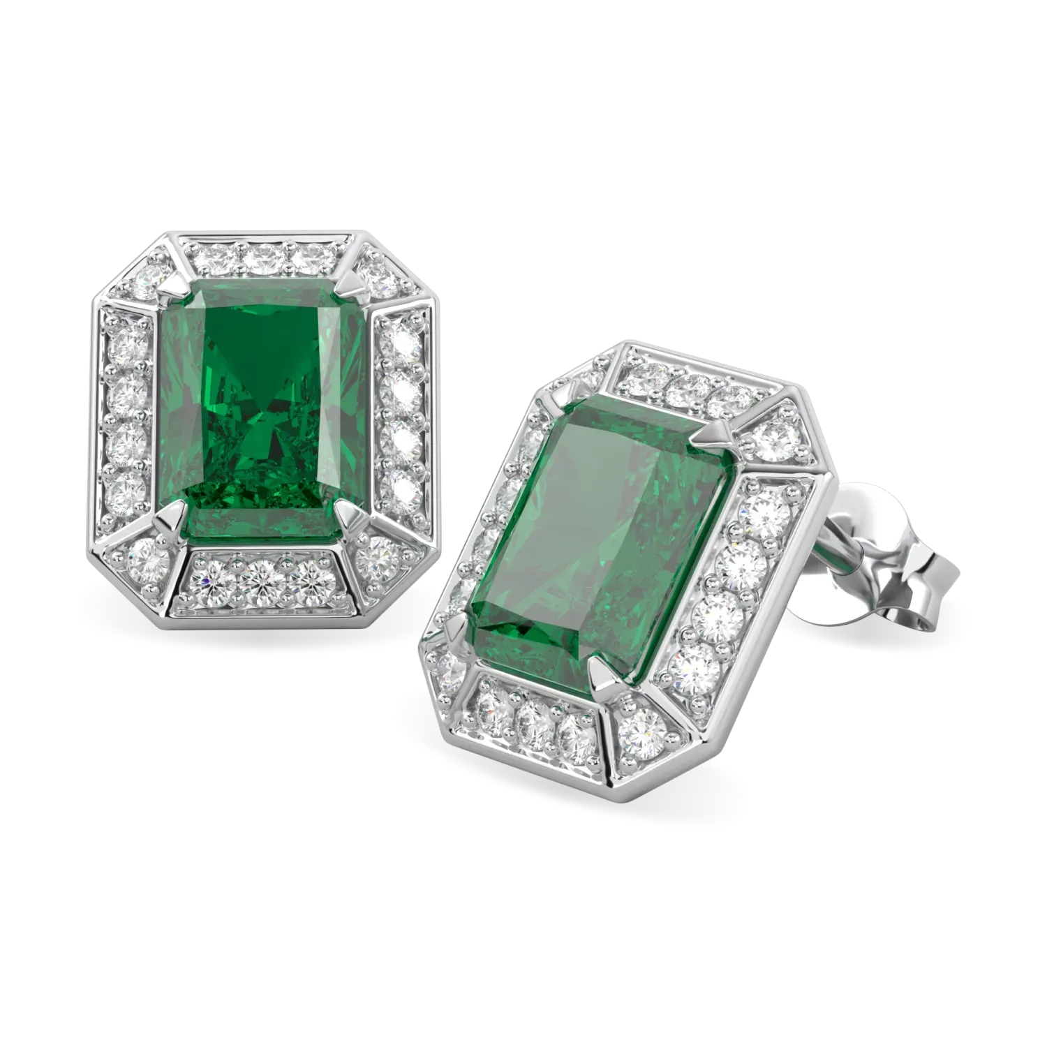 Empower Emerald Diamond Stud Earrings