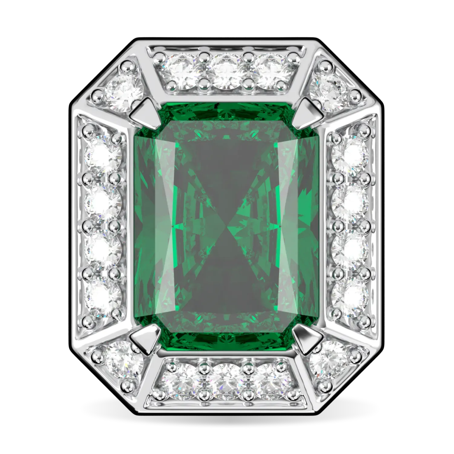 Emerald Diamond Stud Earrings by Blacklock Jewellery, Empower collection — straight on view