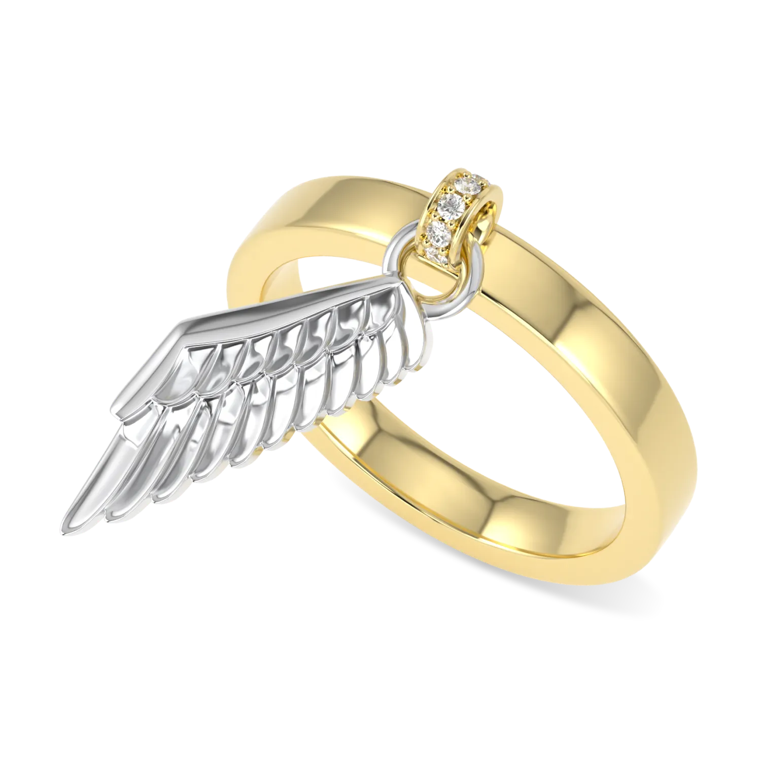 Empower IWD23 collection Wing ring set in Yellow Gold, Blacklock Jewellery