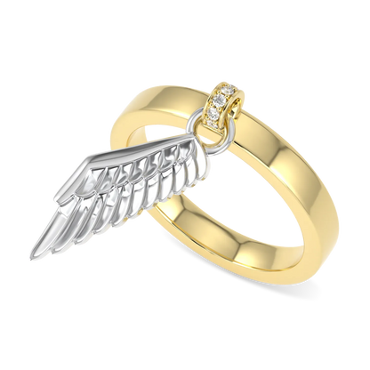 Empower IWD23 collection Wing ring set in Yellow Gold, Blacklock Jewellery