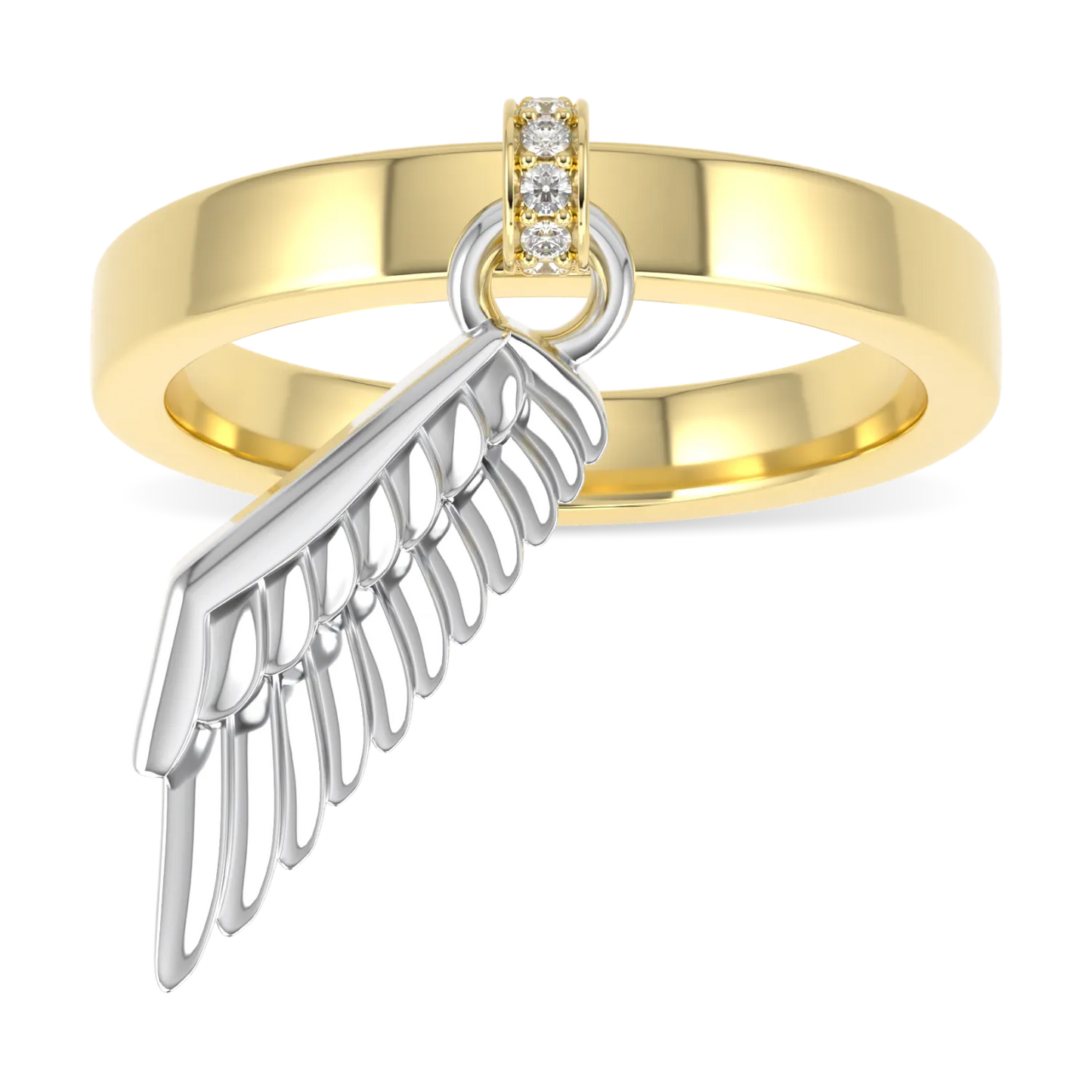 Handcrafted Yellow Gold Wing ring by Blacklock, Empower IWD23 collection — side view