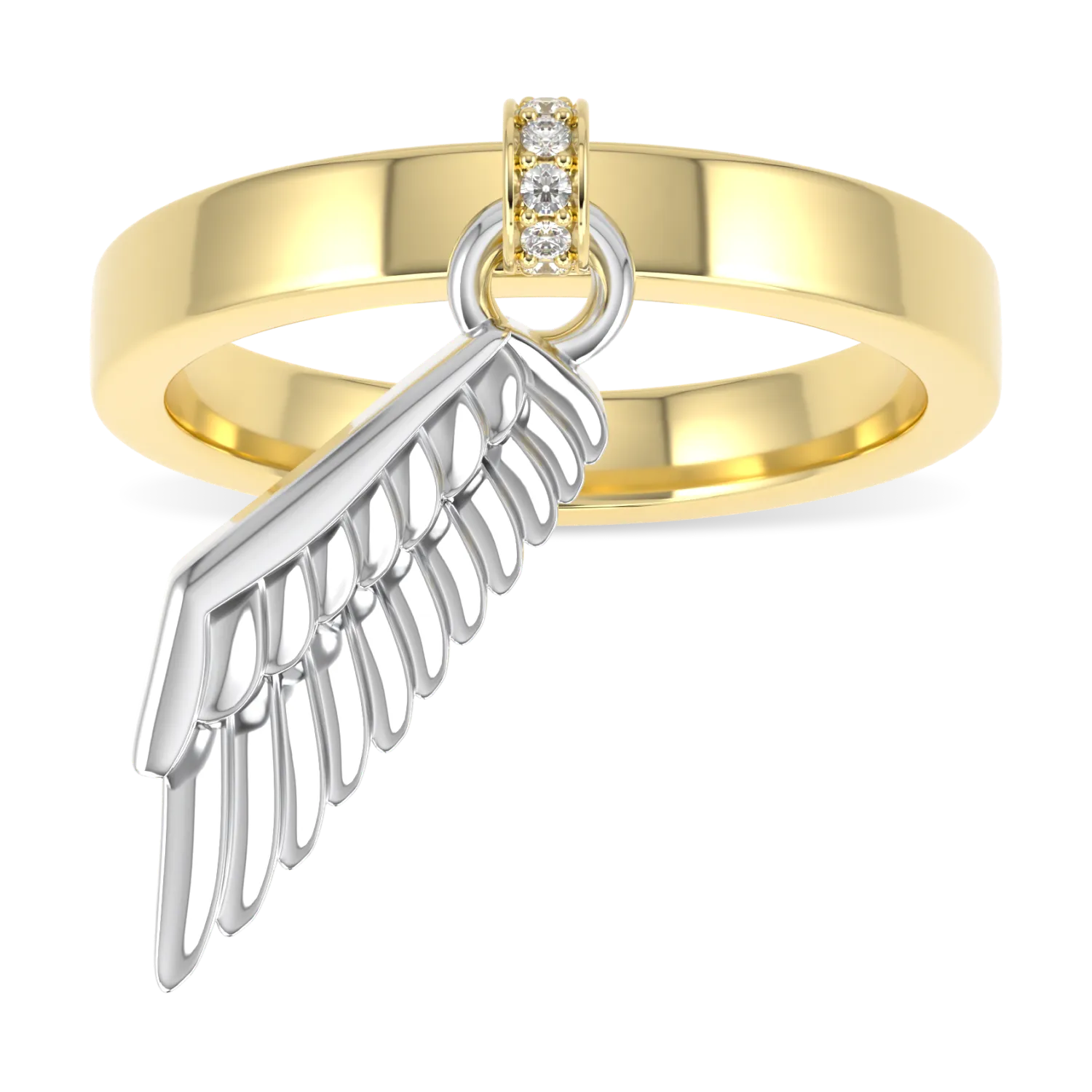 Handcrafted Yellow Gold Wing ring by Blacklock, Empower IWD23 collection — side view