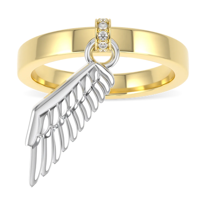 Handcrafted Yellow Gold Wing ring by Blacklock, Empower IWD23 collection — side view