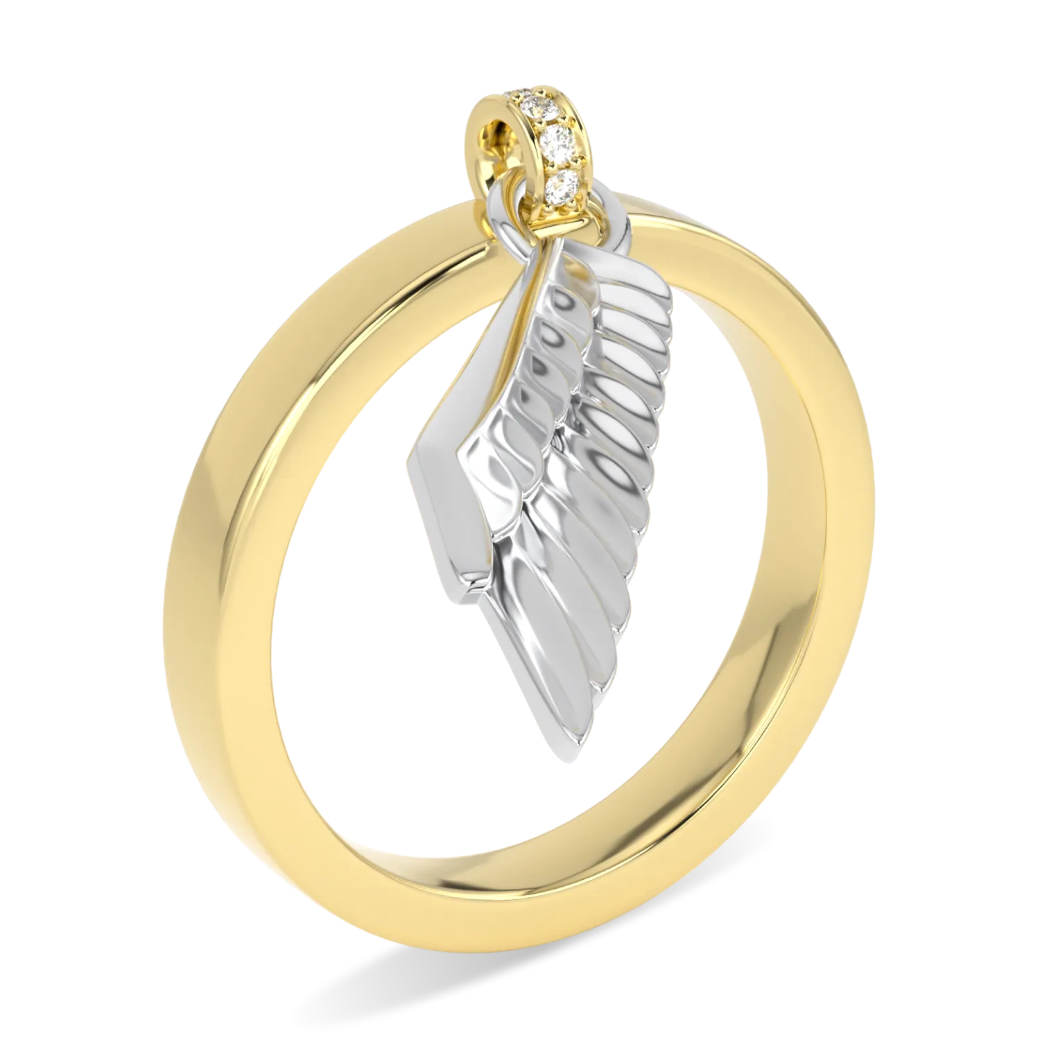 Freedom Yellow Gold Wing Ring by Blacklock Jewellery, Empower IWD23 collection — detail view