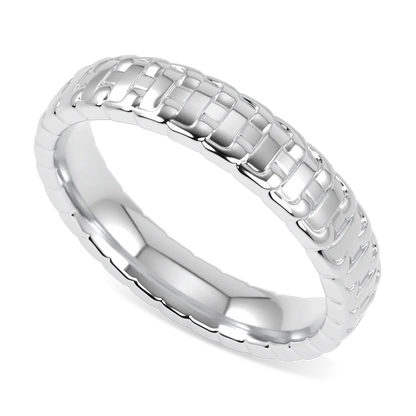 18ct White Gold large chain ring from Blacklock's Empower collection