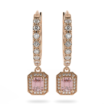 Rose Gold Morganite drop earrings from Blacklock's Empower collection