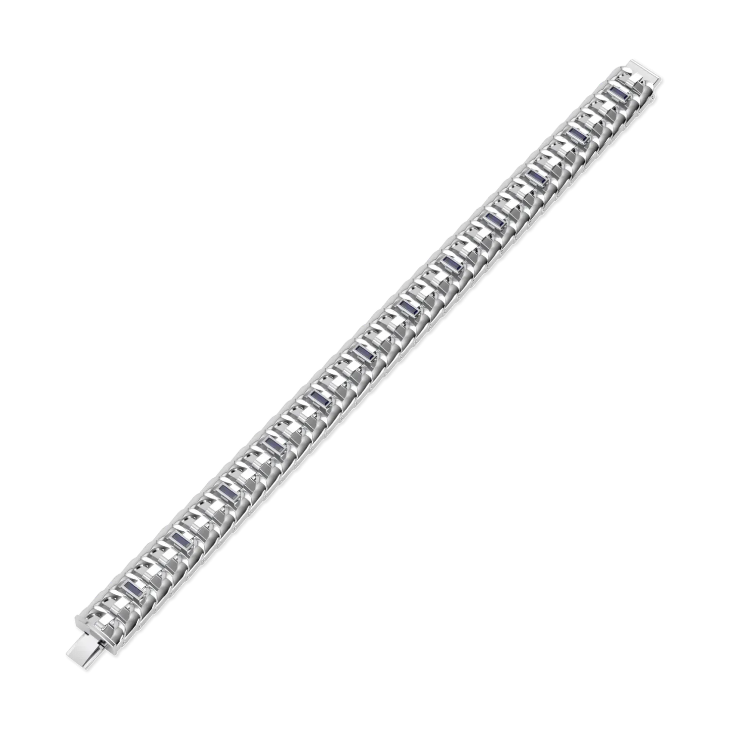 18ct White Gold Sapphire bracelet from Blacklock's Empower collection — side view