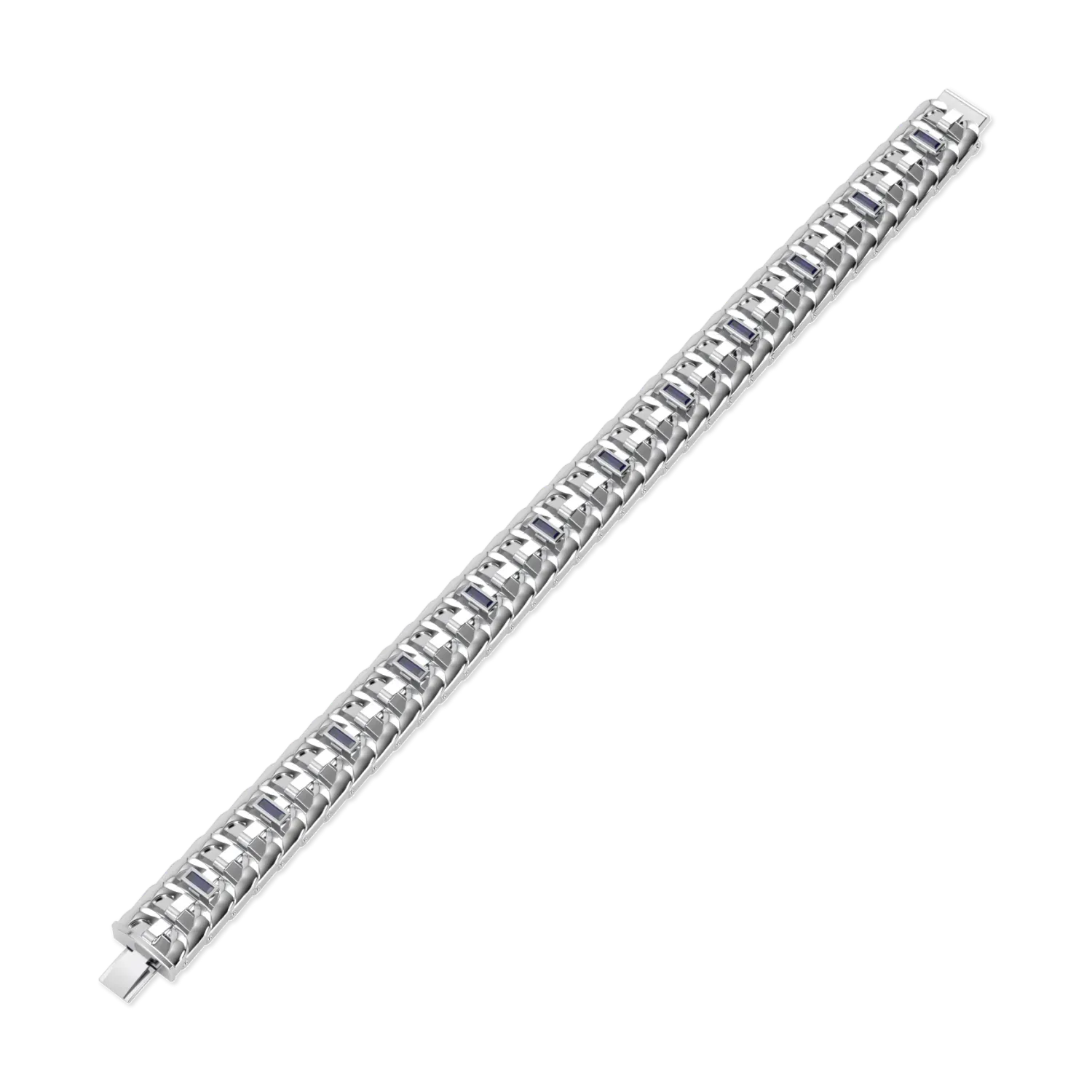 18ct White Gold Sapphire bracelet from Blacklock's Empower collection — side view