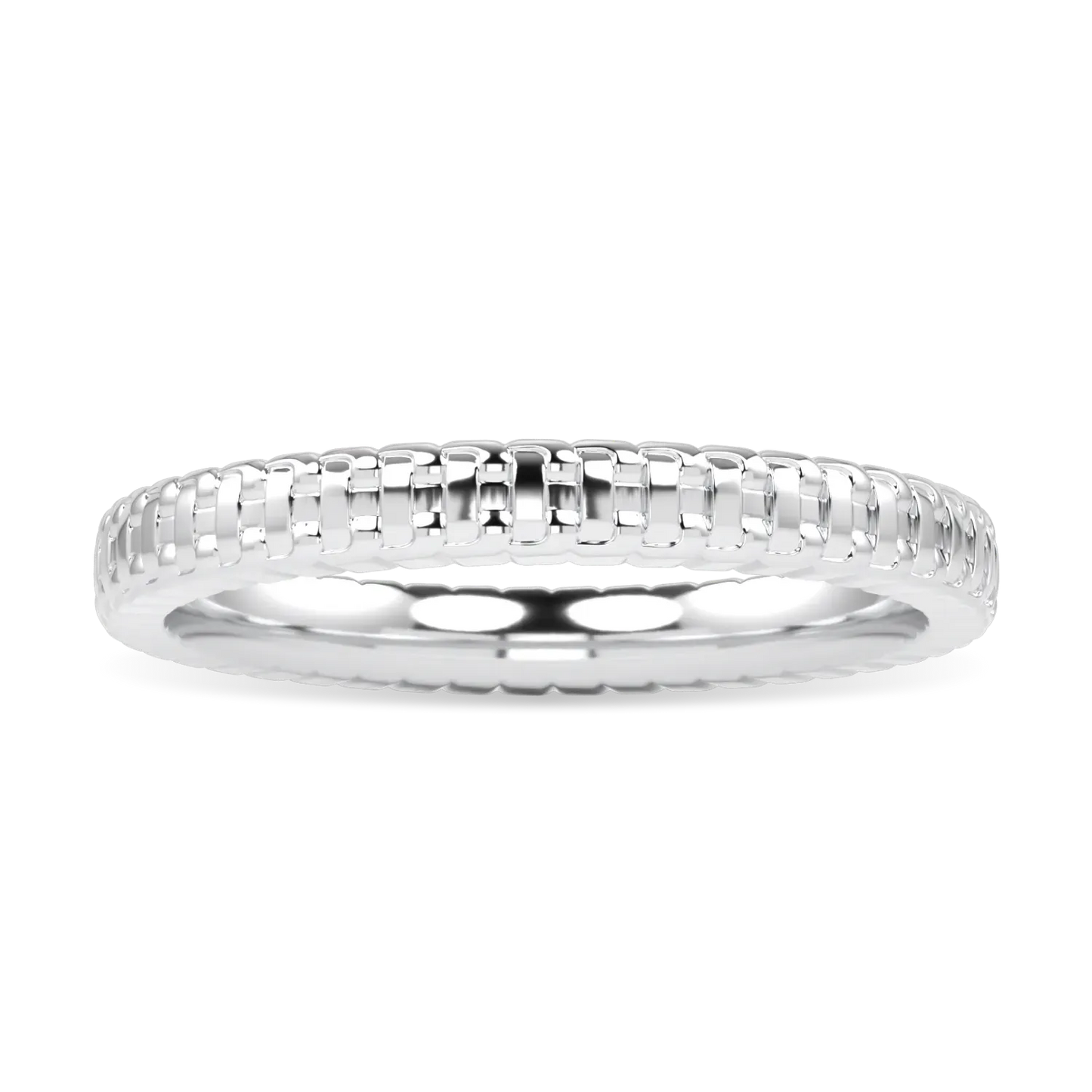 Blacklock Empower collection small chain ring in 18ct White Gold — side view