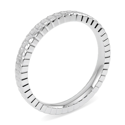 18ct White Gold small chain ring from Blacklock's Empower collection — through finger view