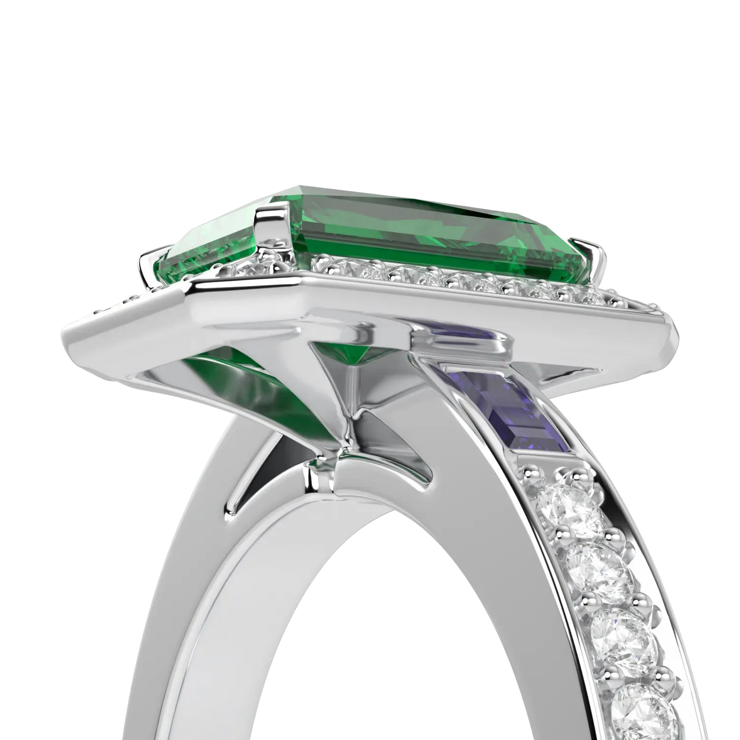 Blacklock Empower Small Emerald Diamond ring in 18ct White Gold — detail view