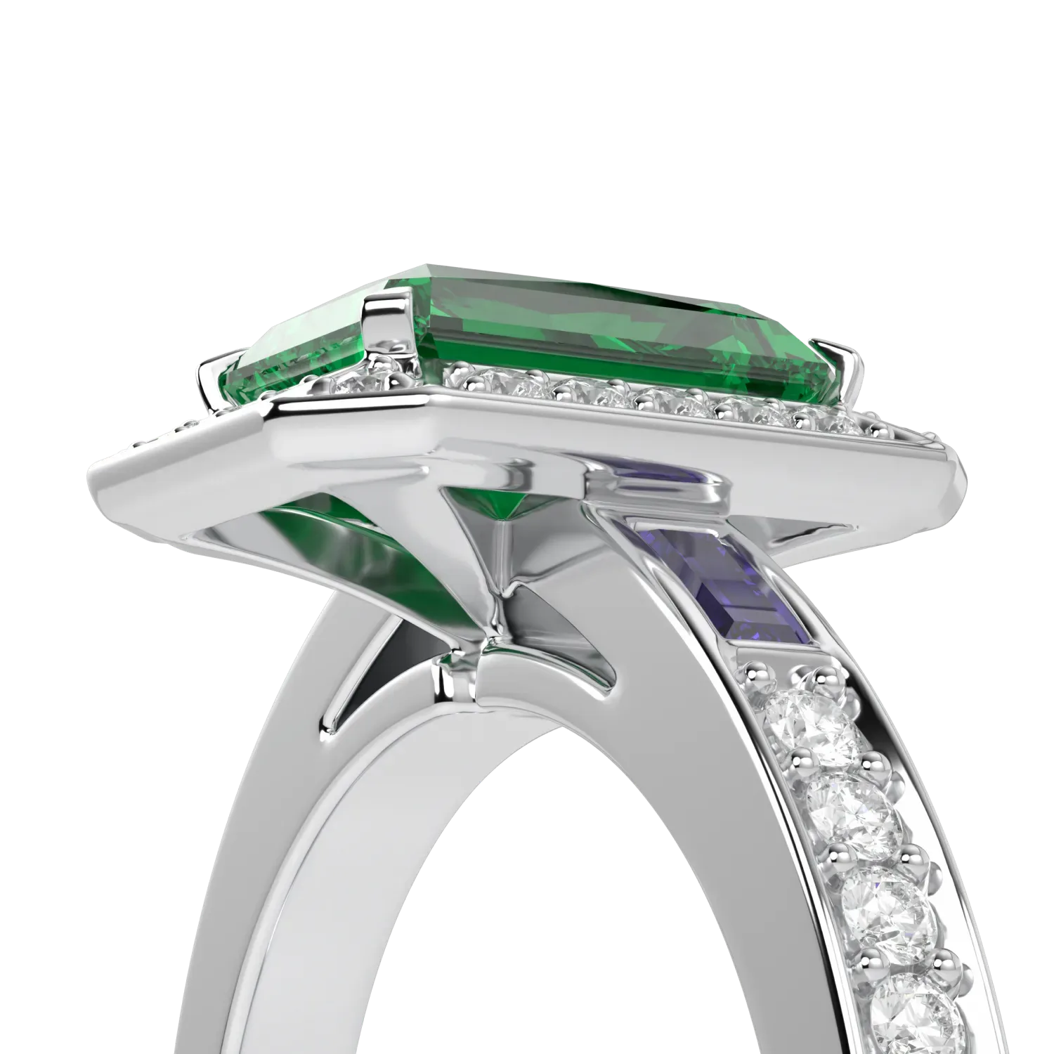 Blacklock Empower Small Emerald Diamond ring in 18ct White Gold — detail view