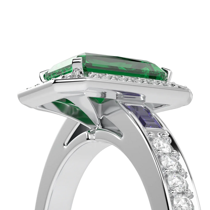 Blacklock Empower Small Emerald Diamond ring in 18ct White Gold — detail view