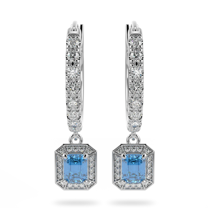 Empower White Gold Heritage Aquamarine Drop Earrings