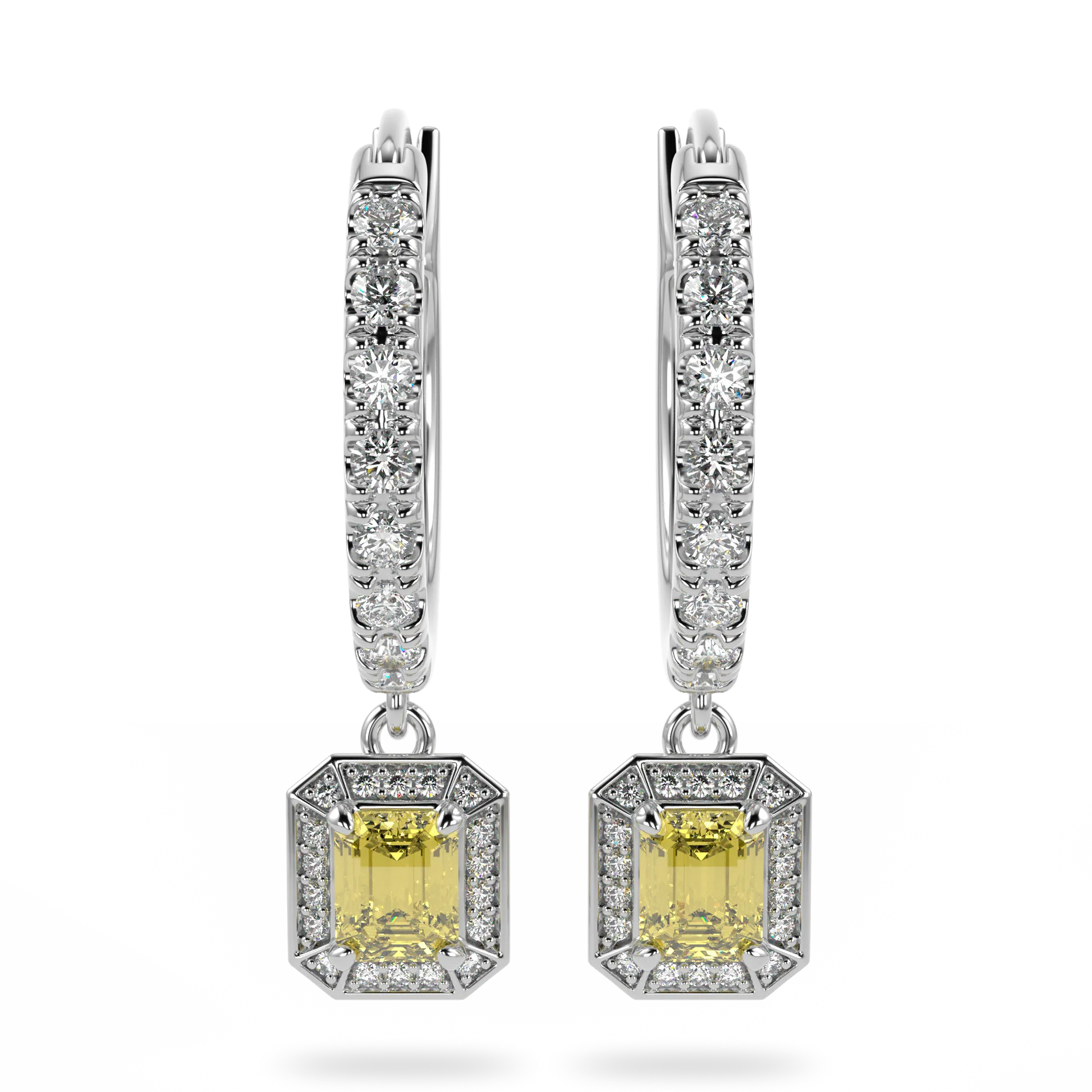 Empower collection drop earrings set in White Gold, Blacklock Jewellery