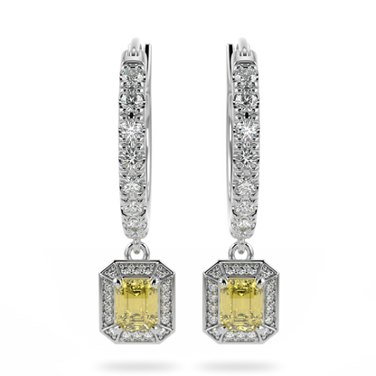 Empower collection drop earrings set in White Gold, Blacklock Jewellery