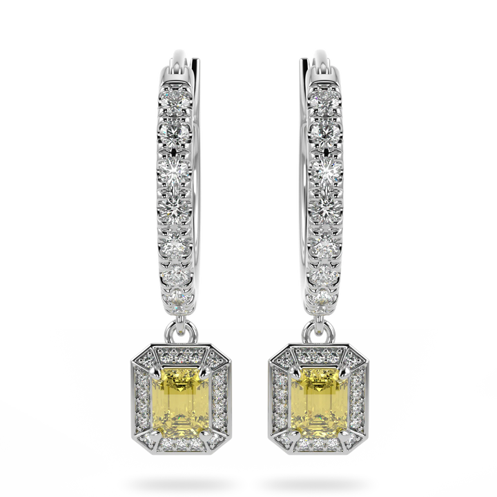 Empower White Gold Heritage Citrine Drop Earrings